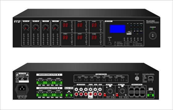 o sistema audio do Pa do canal do amplificador 6 da matriz 6*120W ajustou 70dB a relação do s N